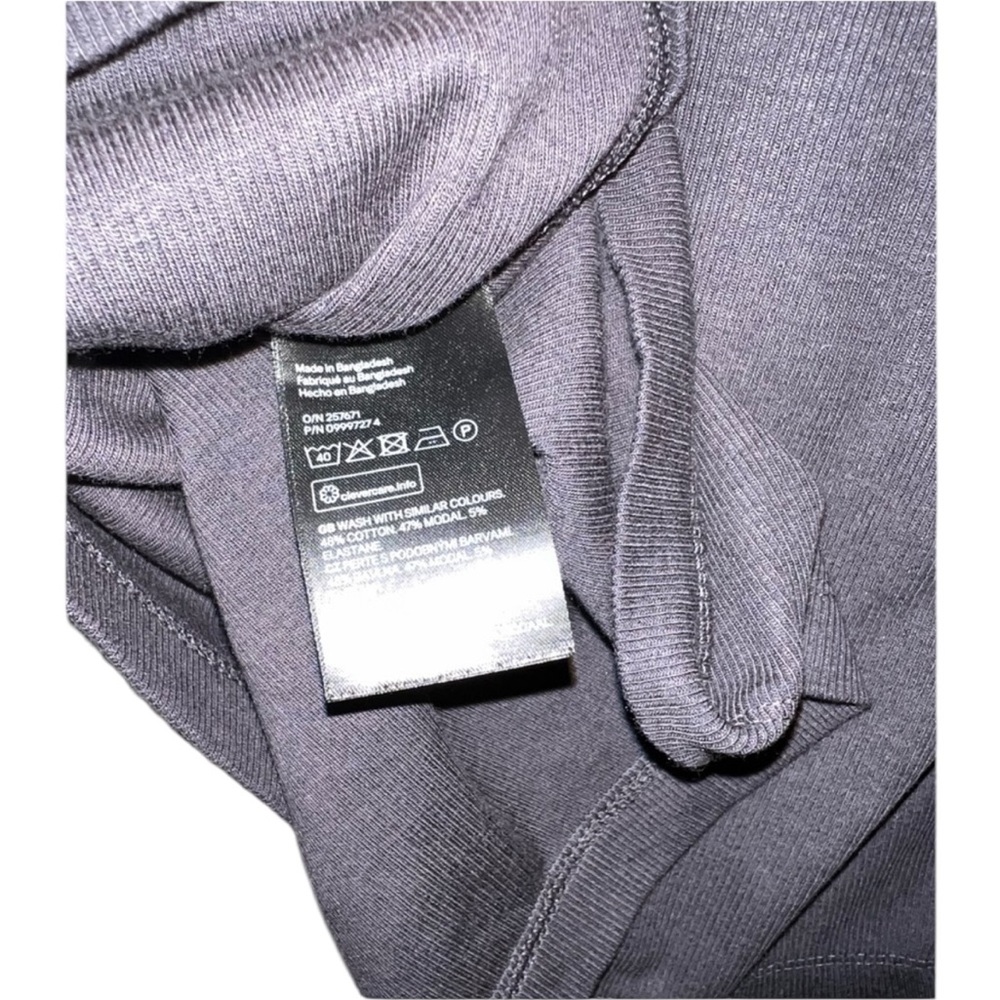 H&M Dark Gray Long Sleeve Tee Shirt XL Cotton Modal Blend - Picture 4 of 14